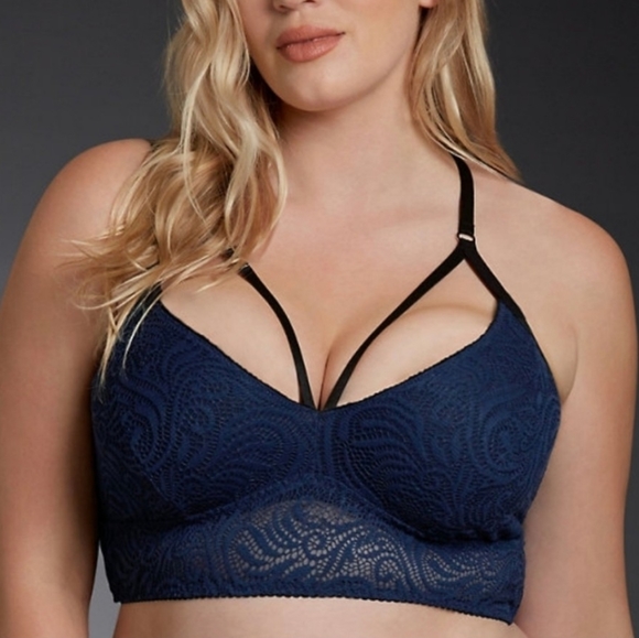 torrid Other - Torrid Navy & Black Strappy Lace Bralette 4X